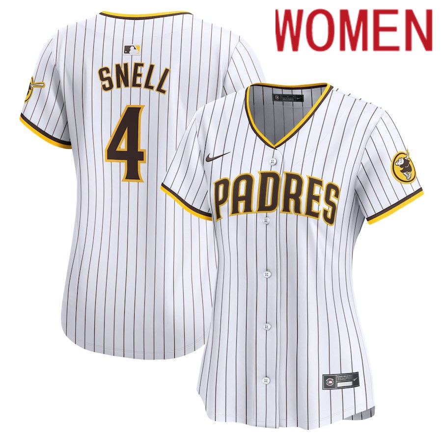 Women San Diego Padres #4 Blake Snell Nike White Home Limited Player MLB Jersey->women mlb jersey->Women Jersey